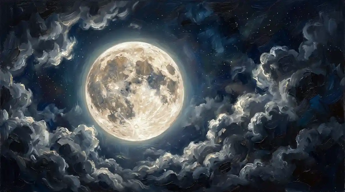 Supermoon amongst the clouds.